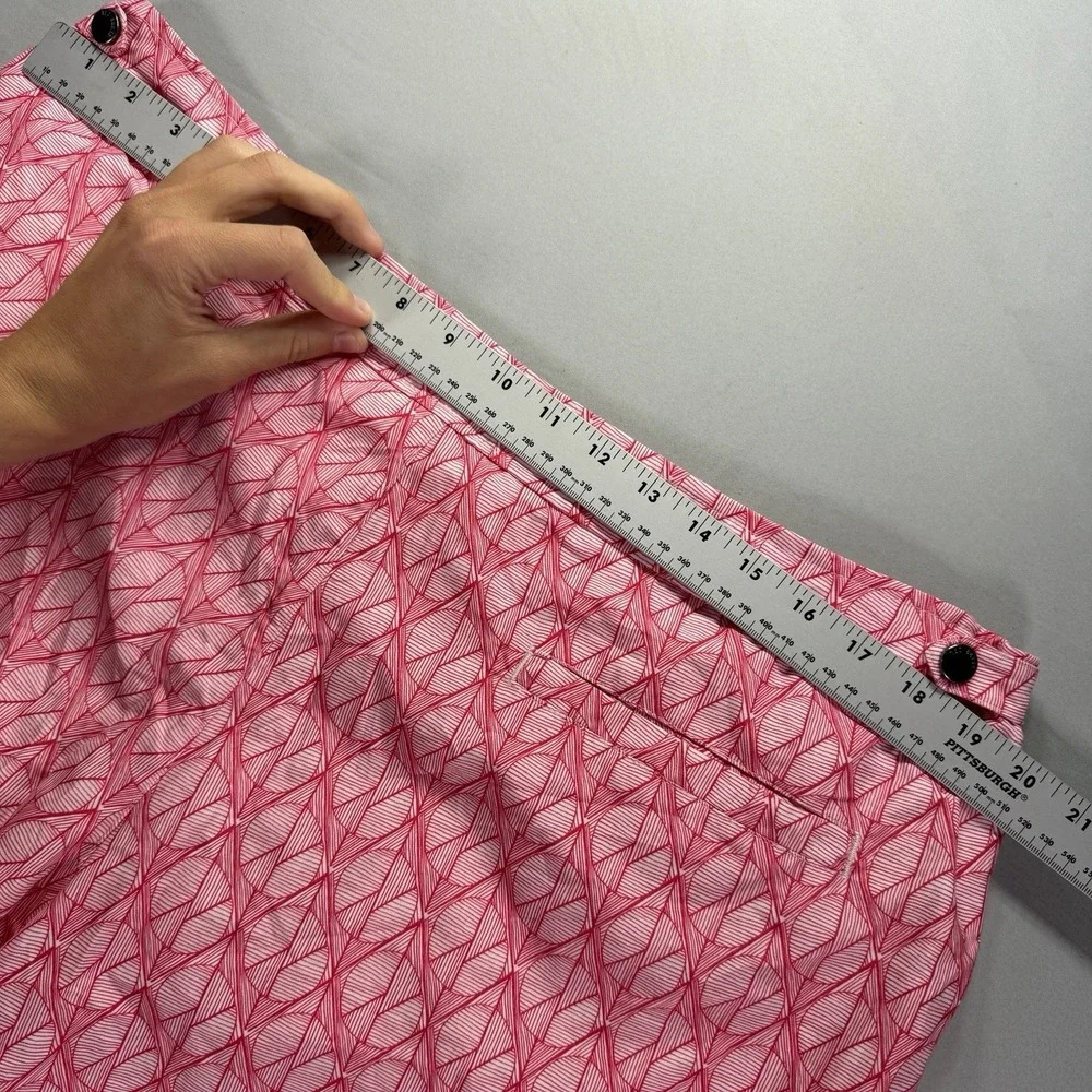 Ted Baker Swim Shorts Mens 6 Pink Geometric Zipper Pockets Trunks Boardshorts